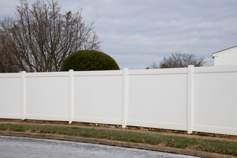 Tan Vinyl Fence Installation